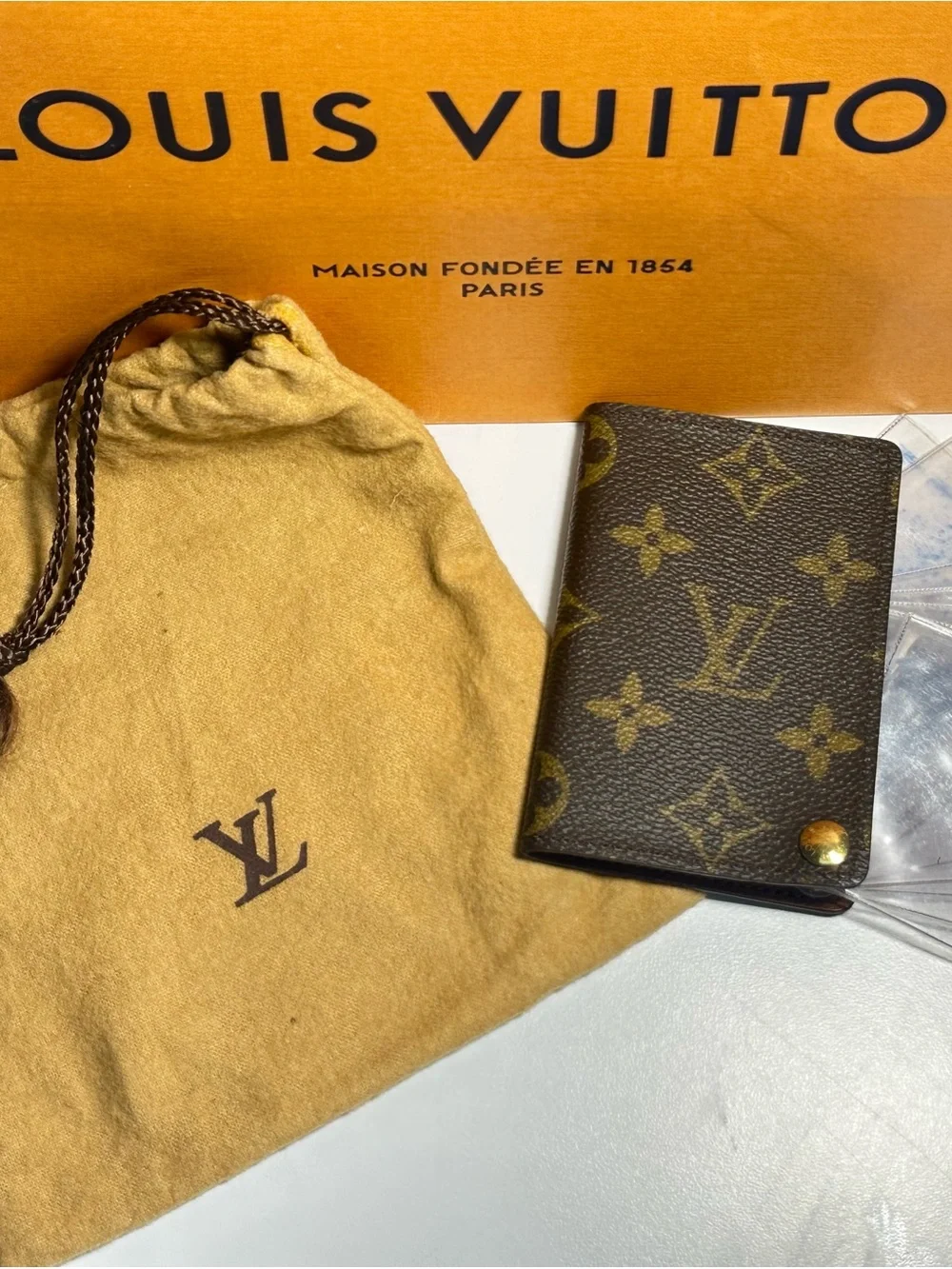 Louis Vuitton Monogram Canvas Card & Key Holder in Brown and Gold